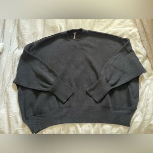 Free People Easy Street Tunic Sweater in Black